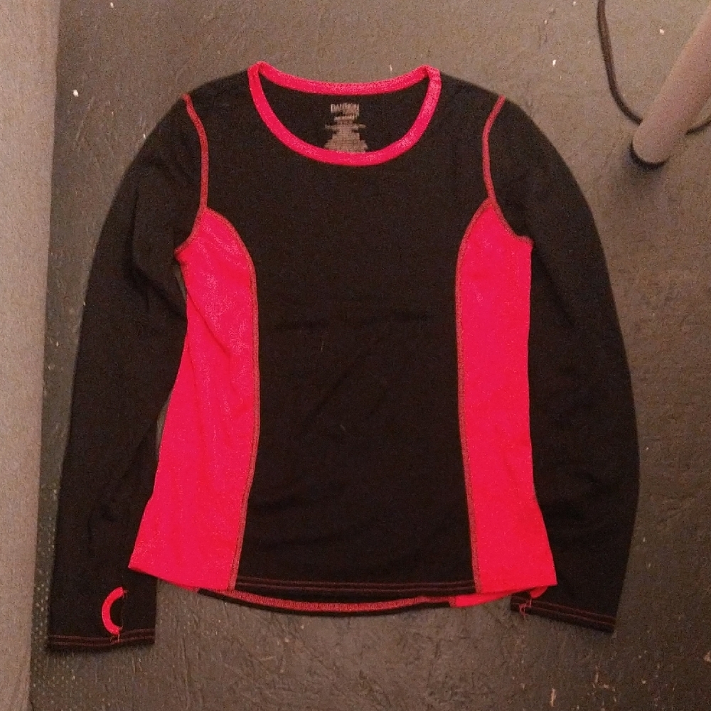 Danskin Now Black Shirt with Red Accents